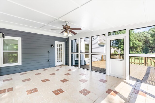 1581 Bluff Ct, Rock Hill, SC 29732 - unfurnished sunroom with a ceiling fan