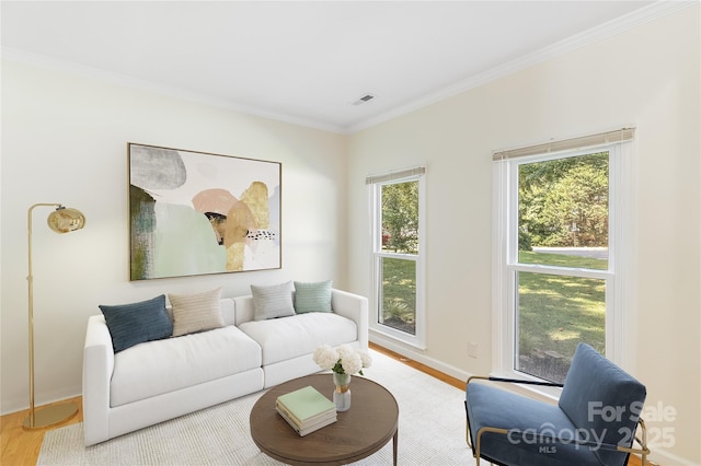 1581 Bluff Ct, Rock Hill, SC 29732 - living room with wood finished floors and crown molding