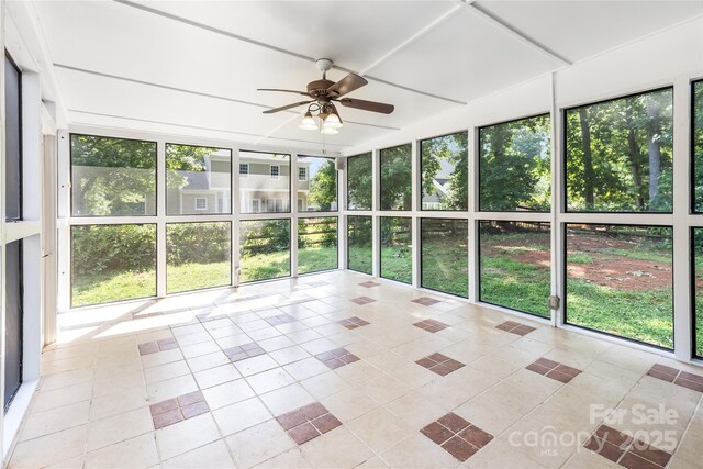 1581 Bluff Ct, Rock Hill, SC 29732 - unfurnished sunroom featuring a ceiling fan