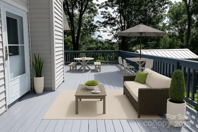 123 Avondale Ridge Rd, Asheville, NC 28803 - wooden deck featuring outdoor lounge area
