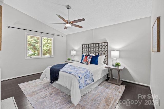 4208 Burning Tree Dr, Charlotte, NC 28277 - bedroom featuring vaulted ceiling, wood finished floors, and ceiling fan