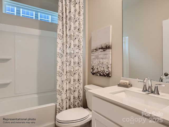 225 Runner Stone Ln, Fort Mill, SC 29715 - full bathroom with vanity and shower / tub combo with curtain