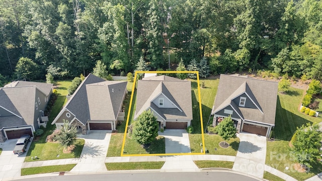 3899 Zemosa Ln NW, Concord, NC 28027 - aerial perspective of suburban area featuring property boundaries highlighted
