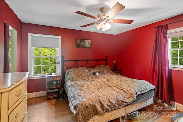 6632 Candlewood Dr, Charlotte, NC 28210 - bedroom with wood finished floors and ceiling fan