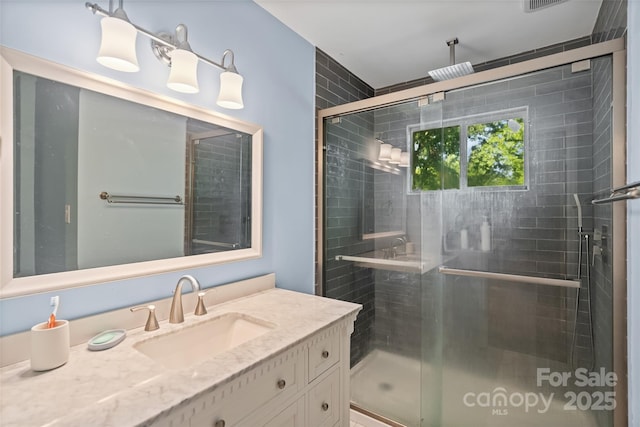 6632 Candlewood Dr, Charlotte, NC 28210 - full bathroom featuring vanity and a stall shower