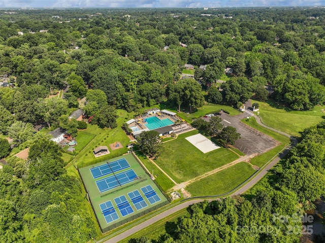 6632 Candlewood Dr, Charlotte, NC 28210 - view of property location with a heavily wooded area and a pool