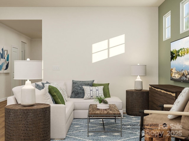 241 Runner Stone Ln, Fort Mill, SC 29715 - living room featuring wood finished floors and baseboards