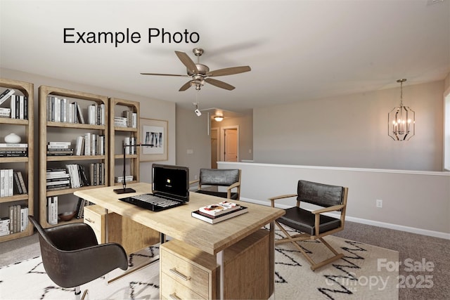 6140 Balham Ct Unit Ken0059, Charlotte, NC 28215 - office with a ceiling fan and light colored carpet