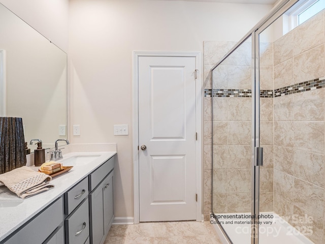 1016 Lookout Shoals Dr, Fort Mill, SC 29715 - bathroom with vanity and a stall shower