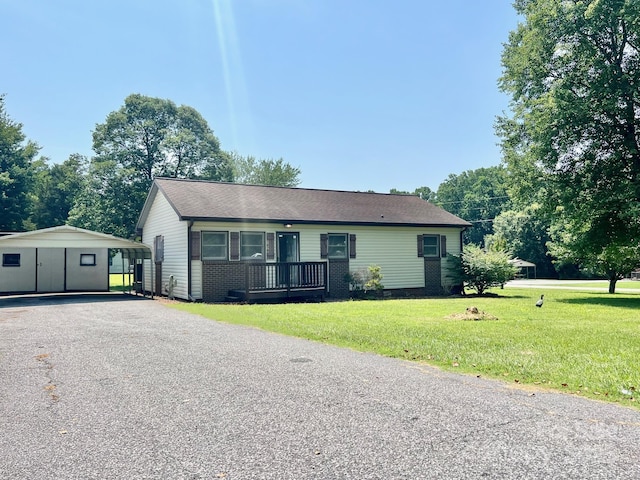 1678 Nelson Dr, Newton, NC 28658 - ranch-style home with a front lawn and asphalt driveway