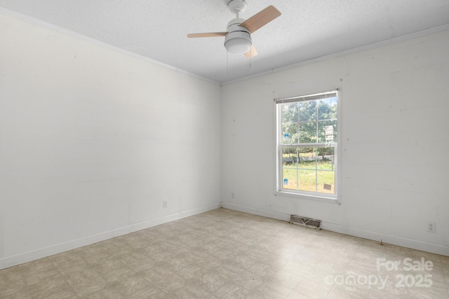 6314 Providence Church Rd, Vale, NC 28168 - empty room with light floors, ceiling fan, and a textured ceiling