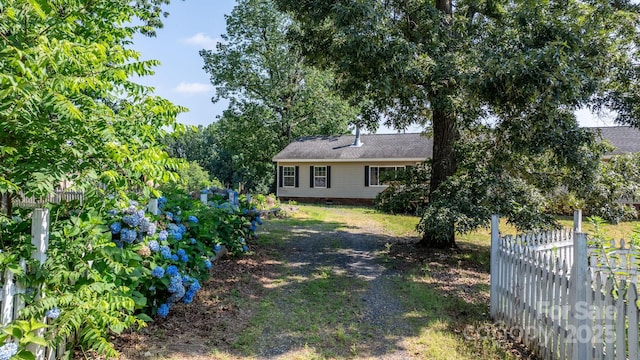 6314 Providence Church Rd, Vale, NC 28168 - view of front facade featuring crawl space and dirt driveway