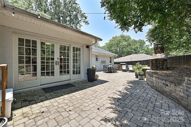 5301 Addison Dr, Charlotte, NC 28211 - view of patio / terrace featuring french doors and outdoor dining area