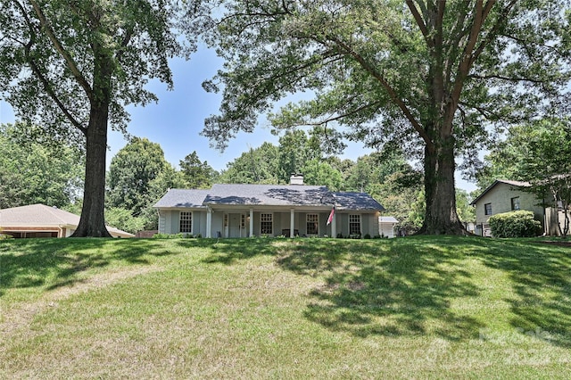 5301 Addison Dr, Charlotte, NC 28211 - back of house featuring a chimney and a yard