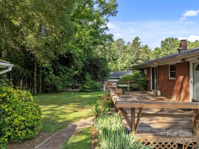 331 Elwood St, Kannapolis, NC 28081 - view of grassy yard with a deck
