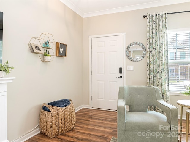 342 Battery Cir, Clover, SC 29710 - entrance foyer featuring wood finished floors and ornamental molding