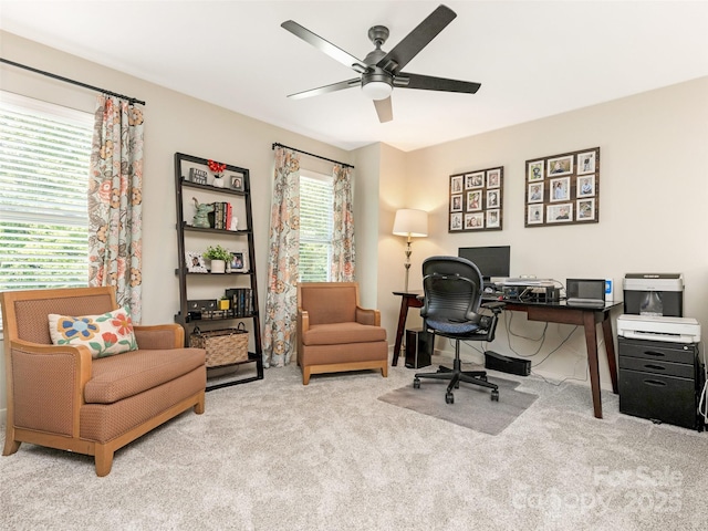 342 Battery Cir, Clover, SC 29710 - carpeted office with ceiling fan