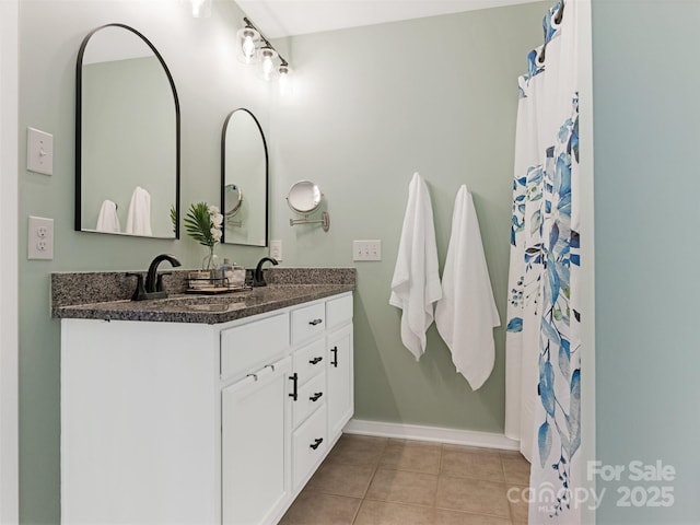 342 Battery Cir, Clover, SC 29710 - full bathroom with double vanity and tile patterned flooring