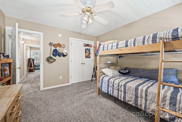 1921 Williford Woods Ln, Rock Hill, SC 29730 - carpeted bedroom featuring attic access, a ceiling fan, a closet, and a textured ceiling