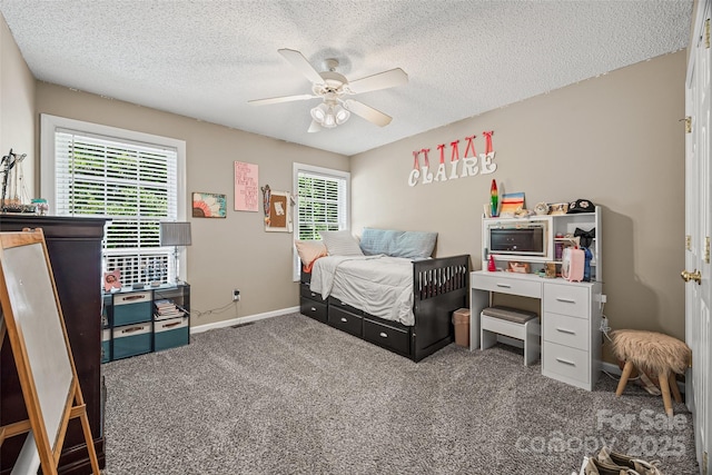 1921 Williford Woods Ln, Rock Hill, SC 29730 - carpeted bedroom featuring a textured ceiling and a ceiling fan