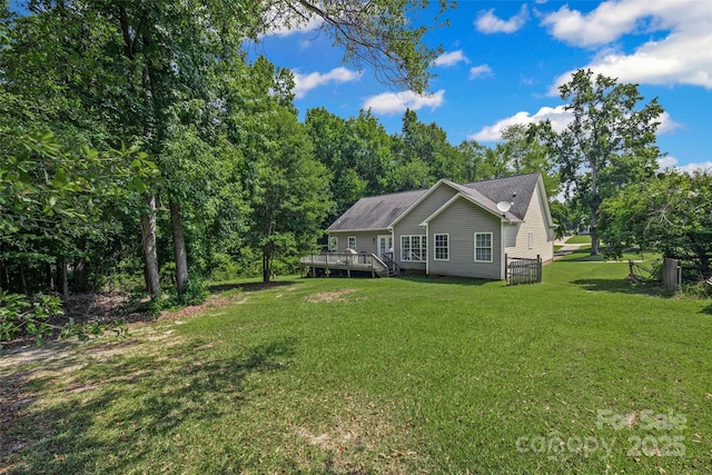 1921 Williford Woods Ln, Rock Hill, SC 29730 - view of front of property featuring a deck and a front lawn