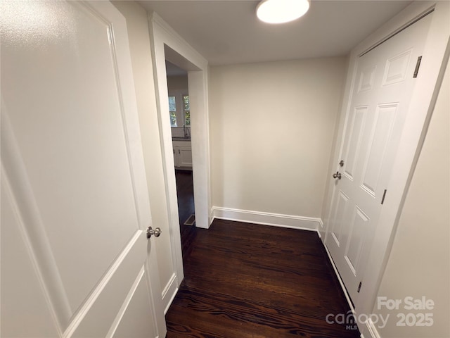 179 Duval St NW, Concord, NC 28025 - hall featuring baseboards and dark wood finished floors