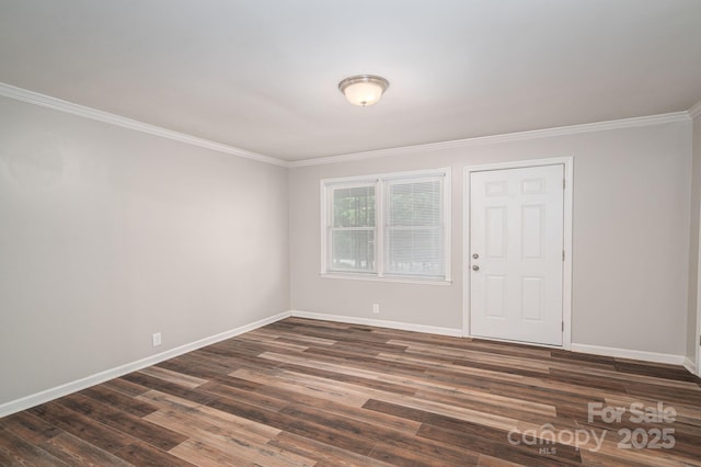 108 Graham St, Stanley, NC 28164 - empty room featuring crown molding and dark wood-style floors
