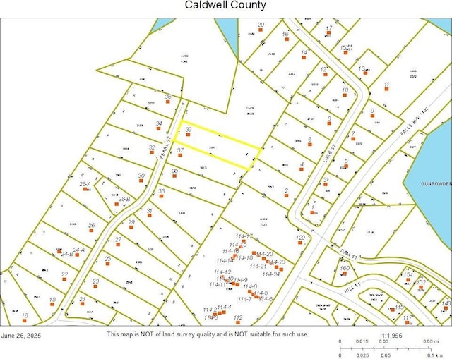 39 Pearl St, Granite Falls, NC 28630 - map showing property parcels