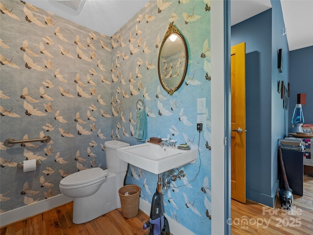 32 Sugar Cove Rd, Weaverville, NC 28787 - half bath featuring wood finished floors and toilet