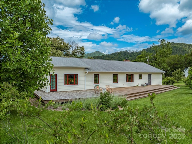 32 Sugar Cove Rd, Weaverville, NC 28787 - rear view of property with a deck and a yard
