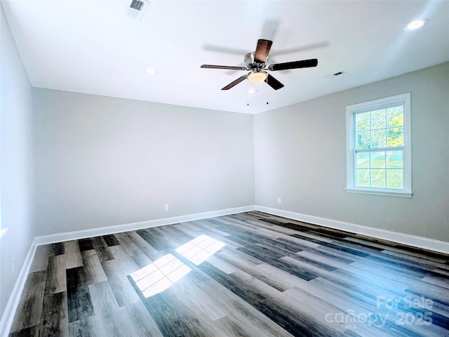 509 8th Avenue Ext, Cramerton, NC 28032 - unfurnished room with wood finished floors, ceiling fan, and recessed lighting