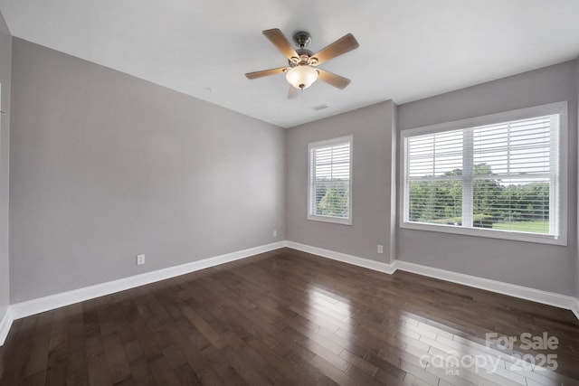 329 Wave Crest Dr, Tega Cay, SC 29708 - empty room featuring dark wood-style flooring and ceiling fan