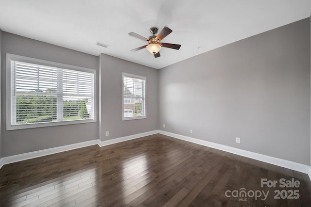 329 Wave Crest Dr, Tega Cay, SC 29708 - spare room with a ceiling fan and dark wood finished floors