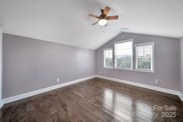 329 Wave Crest Dr, Tega Cay, SC 29708 - bonus room featuring dark wood finished floors, vaulted ceiling, and ceiling fan