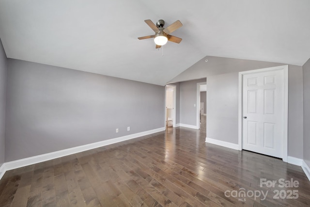 329 Wave Crest Dr, Tega Cay, SC 29708 - additional living space with a ceiling fan, wood finished floors, and vaulted ceiling