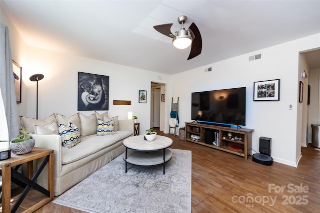2620 Park Rd Unit F, Charlotte, NC 28209 - living area with ceiling fan and wood finished floors