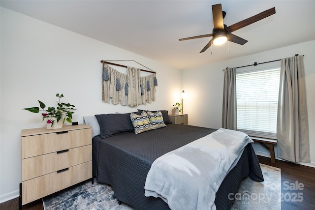 2620 Park Rd Unit F, Charlotte, NC 28209 - bedroom with wood finished floors and a ceiling fan
