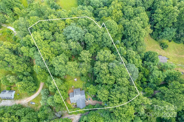 164 Horseplay Ln, Lake Toxaway, NC 28747 - aerial view of property's location with property boundaries highlighted and a heavily wooded area