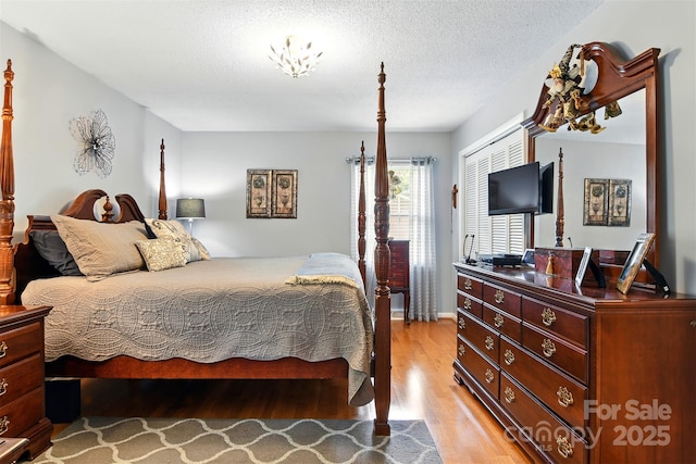 701 4th Ave NE, Conover, NC 28613 - bedroom featuring light wood-style flooring, a closet, and a textured ceiling