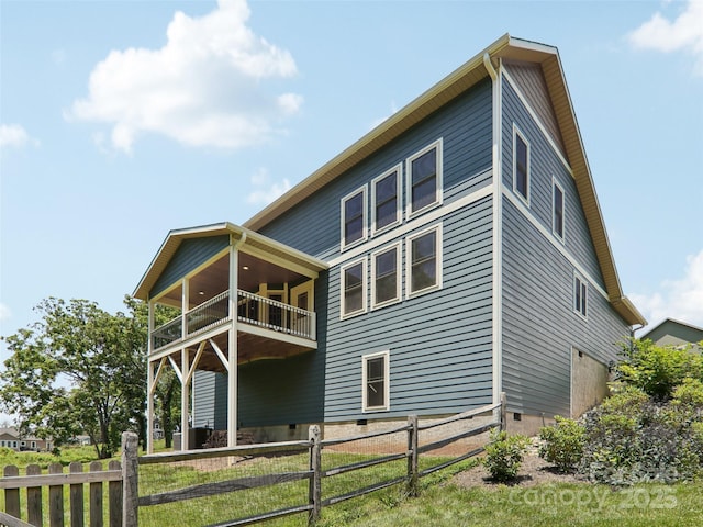 278 Ollie Weaver Rd, Weaverville, NC 28787 - rear view of house with a balcony and crawl space