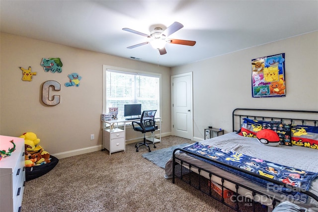 4203 Flint Dr, Lancaster, SC 29720 - bedroom featuring carpet and ceiling fan