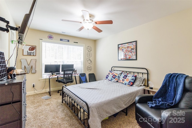 4203 Flint Dr, Lancaster, SC 29720 - carpeted bedroom with baseboards and ceiling fan