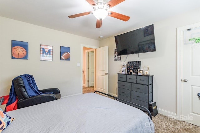 4203 Flint Dr, Lancaster, SC 29720 - carpeted bedroom with baseboards and ceiling fan