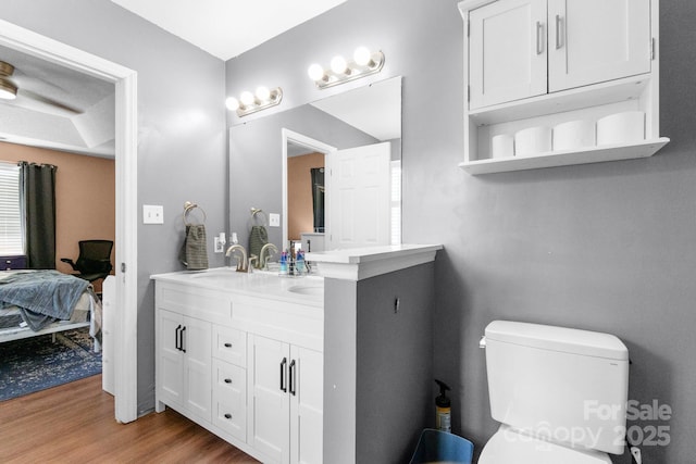 4614 Jacquelyne Dr, Indian Trail, NC 28079 - bathroom with ensuite bathroom, double vanity, wood finished floors, and healthy amount of natural light