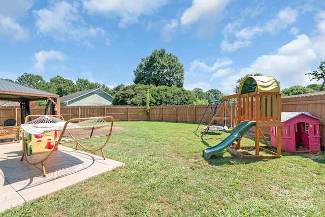 4614 Jacquelyne Dr, Indian Trail, NC 28079 - fenced backyard featuring a gazebo and a playground