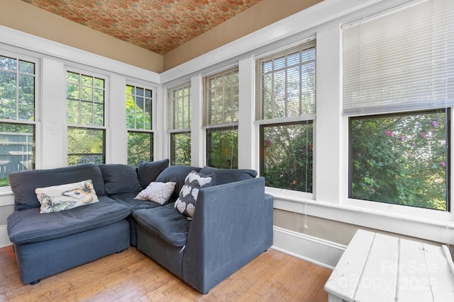 313 E Main St, Morganton, NC 28655 - sunroom with wood-type flooring and baseboards