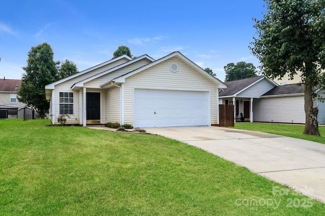 1628 Sandpiper Dr, Rock Hill, SC 29732 - ranch-style house with a garage, concrete driveway, and a front yard