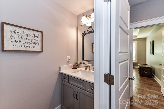 5129 Devonshire Rd, Denver, NC 28037 - bathroom featuring wood finished floors and vanity