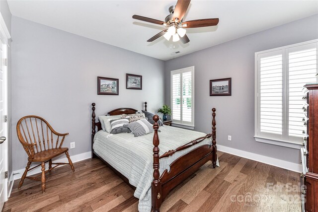 5129 Devonshire Rd, Denver, NC 28037 - bedroom with wood finished floors and ceiling fan