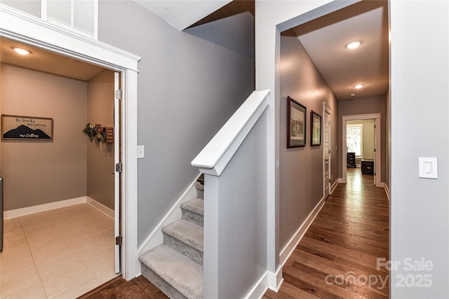 5129 Devonshire Rd, Denver, NC 28037 - stairway with wood finished floors and recessed lighting